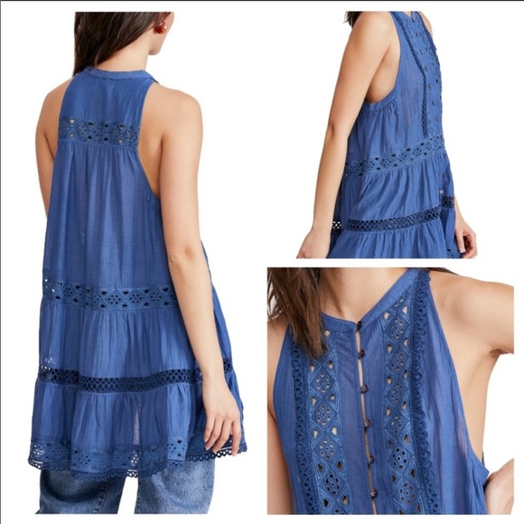🌸NWT🤩|•FREE PEOPLE•| White Eyelet Tunic🌸 - Picture 4 of 5